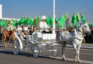 Фоторепортаж: в Аркадаге состоялось чествование конной группы «Галкыныш»